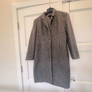 The Limited gray L wool mohair trench coat classic vintage